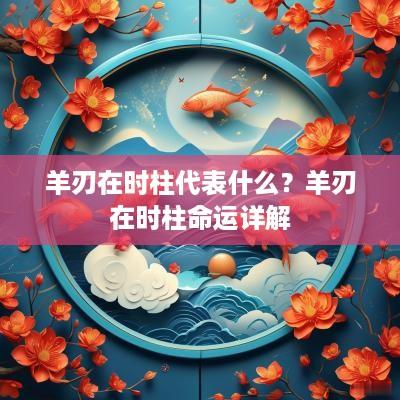 羊刃在时柱代表什么？羊刃在时柱命运详解