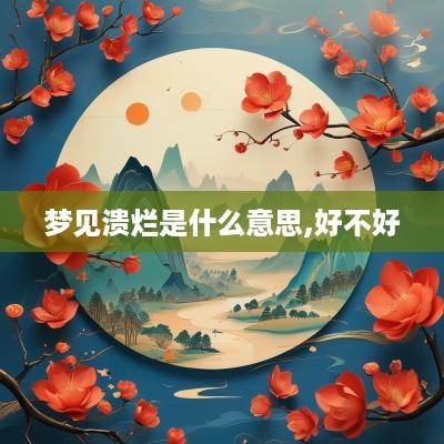 梦见溃烂是什么意思,好不好
