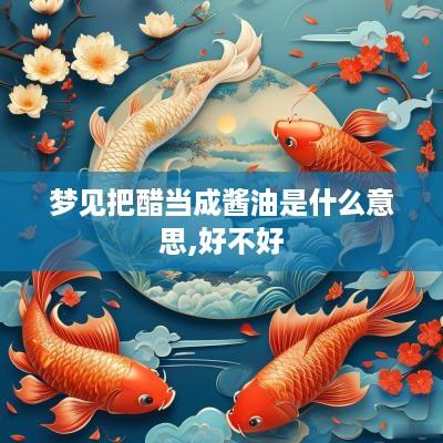 梦见把醋当成酱油是什么意思,好不好