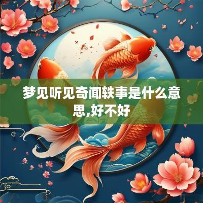 梦见听见奇闻轶事是什么意思,好不好