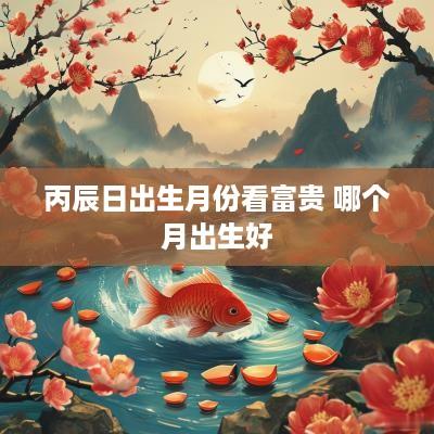 丙辰日出生月份看富贵 哪个月出生好