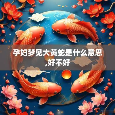 孕妇梦见大黄蛇是什么意思,好不好