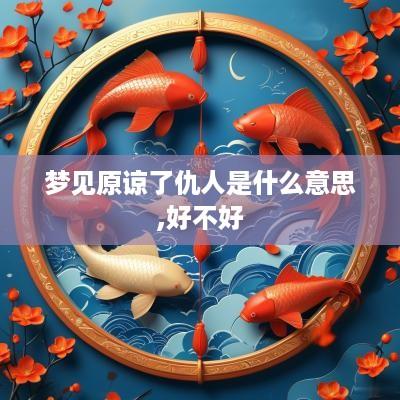 梦见原谅了仇人是什么意思,好不好