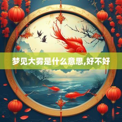 梦见大雾是什么意思,好不好