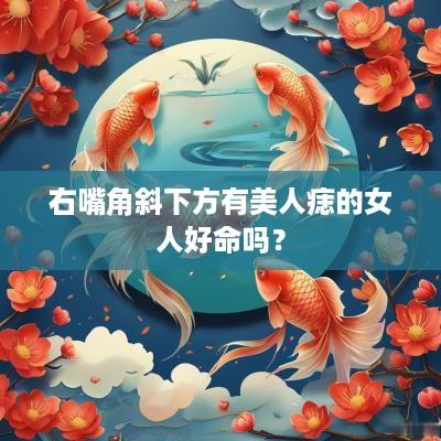 右嘴角斜下方有美人痣的女人好命吗？