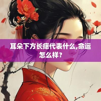 耳朵下方长痣代表什么,命运怎么样？