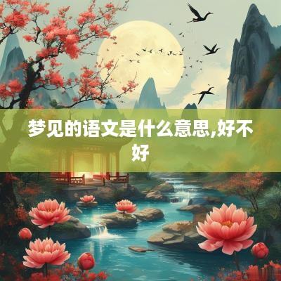 梦见的语文是什么意思,好不好