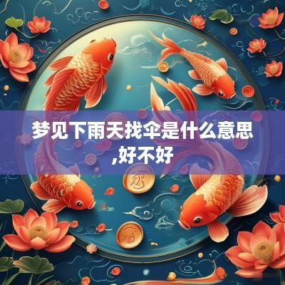 梦见下雨天找伞是什么意思,好不好