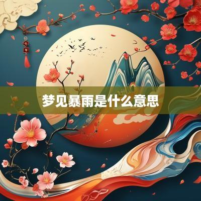 梦见暴雨是什么意思