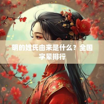 明的姓氏由来是什么？全国字辈排行