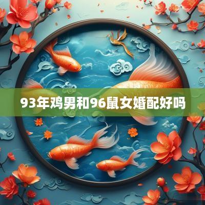 93年鸡男和96鼠女婚配好吗