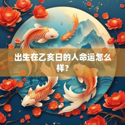 出生在乙亥日的人命运怎么样？