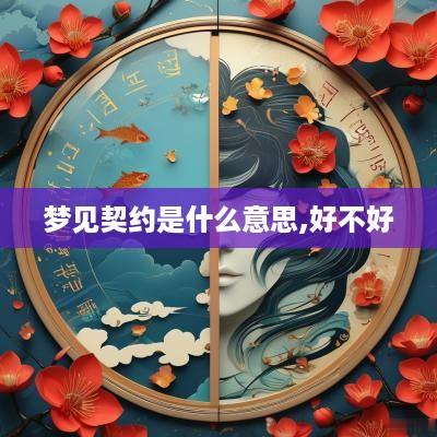 梦见契约是什么意思,好不好