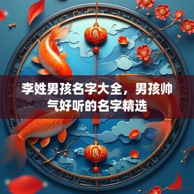 李姓男孩名字大全，男孩帅气好听的名字精选