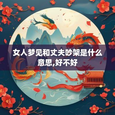 女人梦见和丈夫吵架是什么意思,好不好