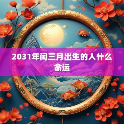 2031年闰三月出生的人什么命运