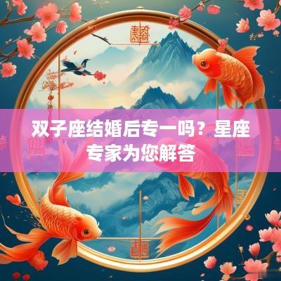 双子座结婚后专一吗？星座专家为您解答