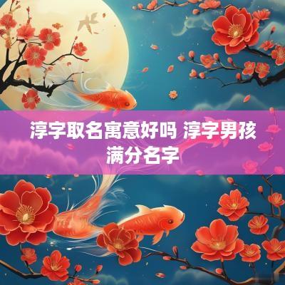 淳字取名寓意好吗 淳字男孩满分名字