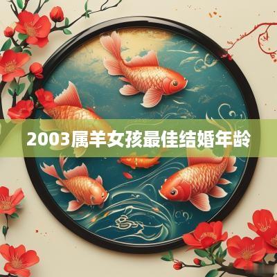 2003属羊女孩最佳结婚年龄