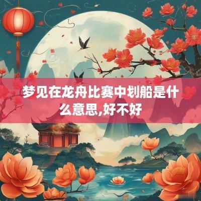 梦见在龙舟比赛中划船是什么意思,好不好