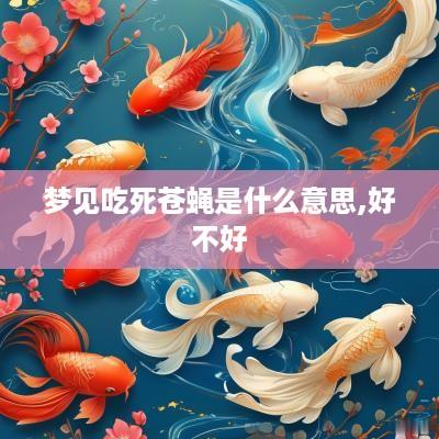 梦见吃死苍蝇是什么意思,好不好