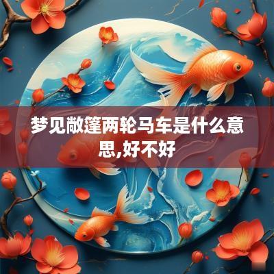梦见敞篷两轮马车是什么意思,好不好