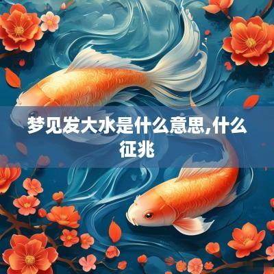 梦见发大水是什么意思,什么征兆