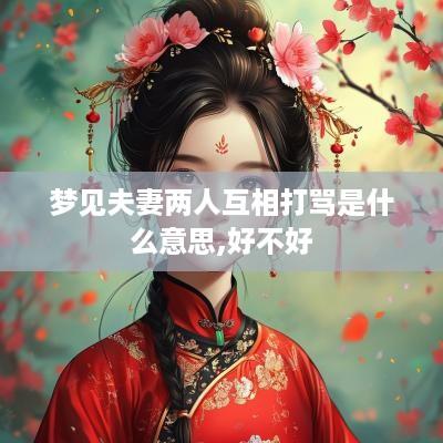 梦见夫妻两人互相打骂是什么意思,好不好