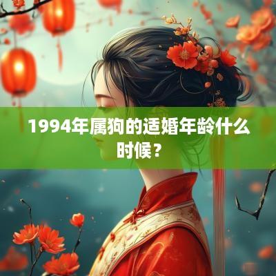 1994年属狗的适婚年龄什么时候？