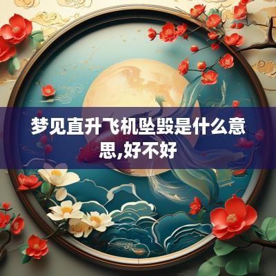 梦见直升飞机坠毁是什么意思,好不好
