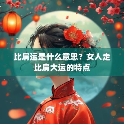 比肩运是什么意思？女人走比肩大运的特点