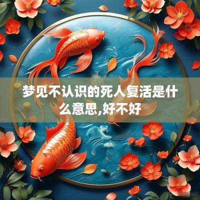 梦见不认识的死人复活是什么意思,好不好