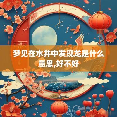 梦见在水井中发现龙是什么意思,好不好