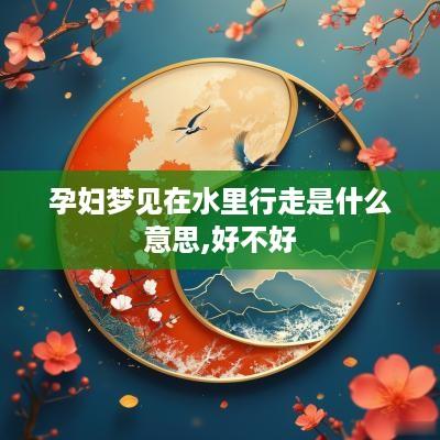 孕妇梦见在水里行走是什么意思,好不好