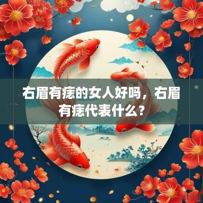右眉有痣的女人好吗，右眉有痣代表什么？