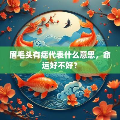 眉毛头有痣代表什么意思，命运好不好？