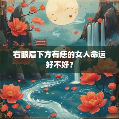 右眼眉下方有痣的女人命运好不好？
