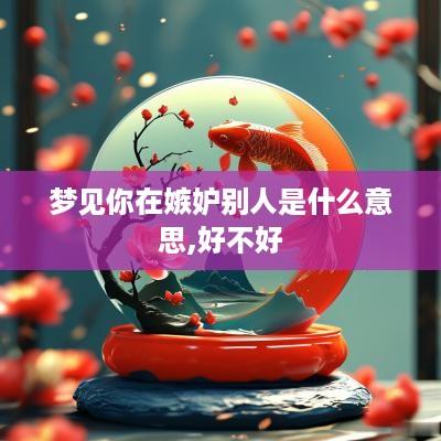 梦见你在嫉妒别人是什么意思,好不好