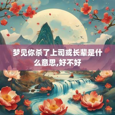 梦见你杀了上司或长辈是什么意思,好不好