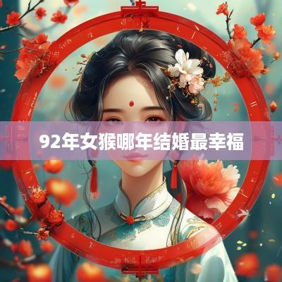 92年女猴哪年结婚最幸福