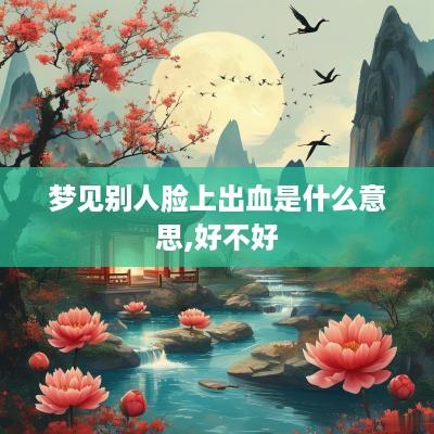 梦见别人脸上出血是什么意思,好不好 梦见别人脸上出血是什么意思,好不好