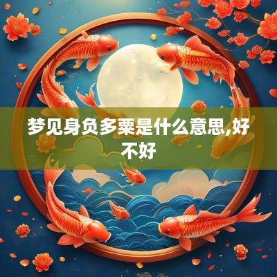 梦见身负多粟是什么意思,好不好