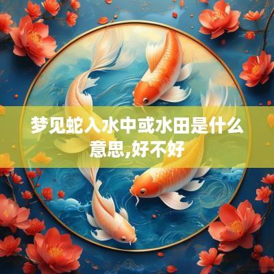 梦见蛇入水中或水田是什么意思,好不好
