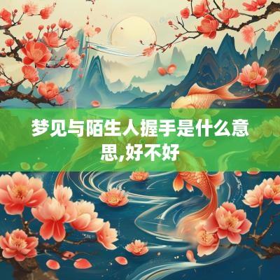 梦见与陌生人握手是什么意思,好不好