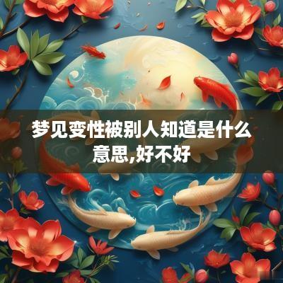 梦见变性被别人知道是什么意思,好不好