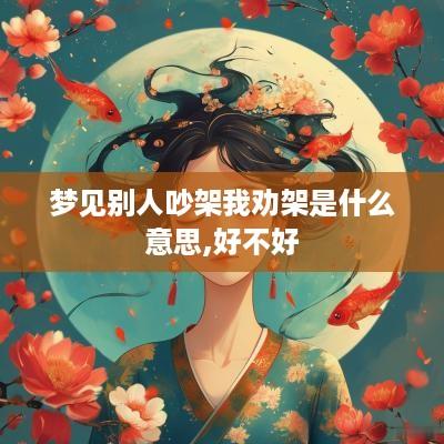 梦见别人吵架我劝架是什么意思,好不好