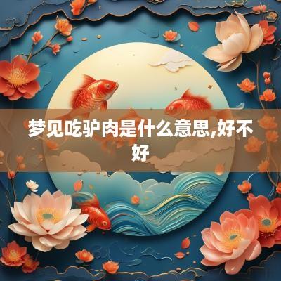 梦见吃驴肉是什么意思,好不好