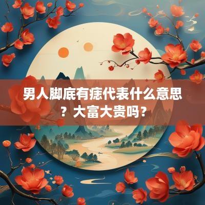 男人脚底有痣代表什么意思？大富大贵吗？