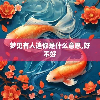 梦见有人追你是什么意思,好不好