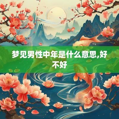 梦见男性中年是什么意思,好不好